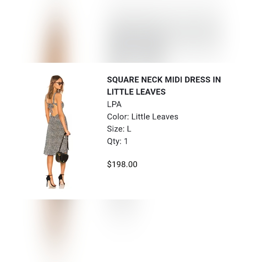 LPA square neck dress, sz L never worn
